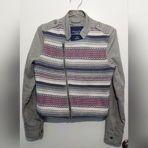 American Eagle Outfitters - Womens Cropped Jacket Asymmetrical Zip - Medium